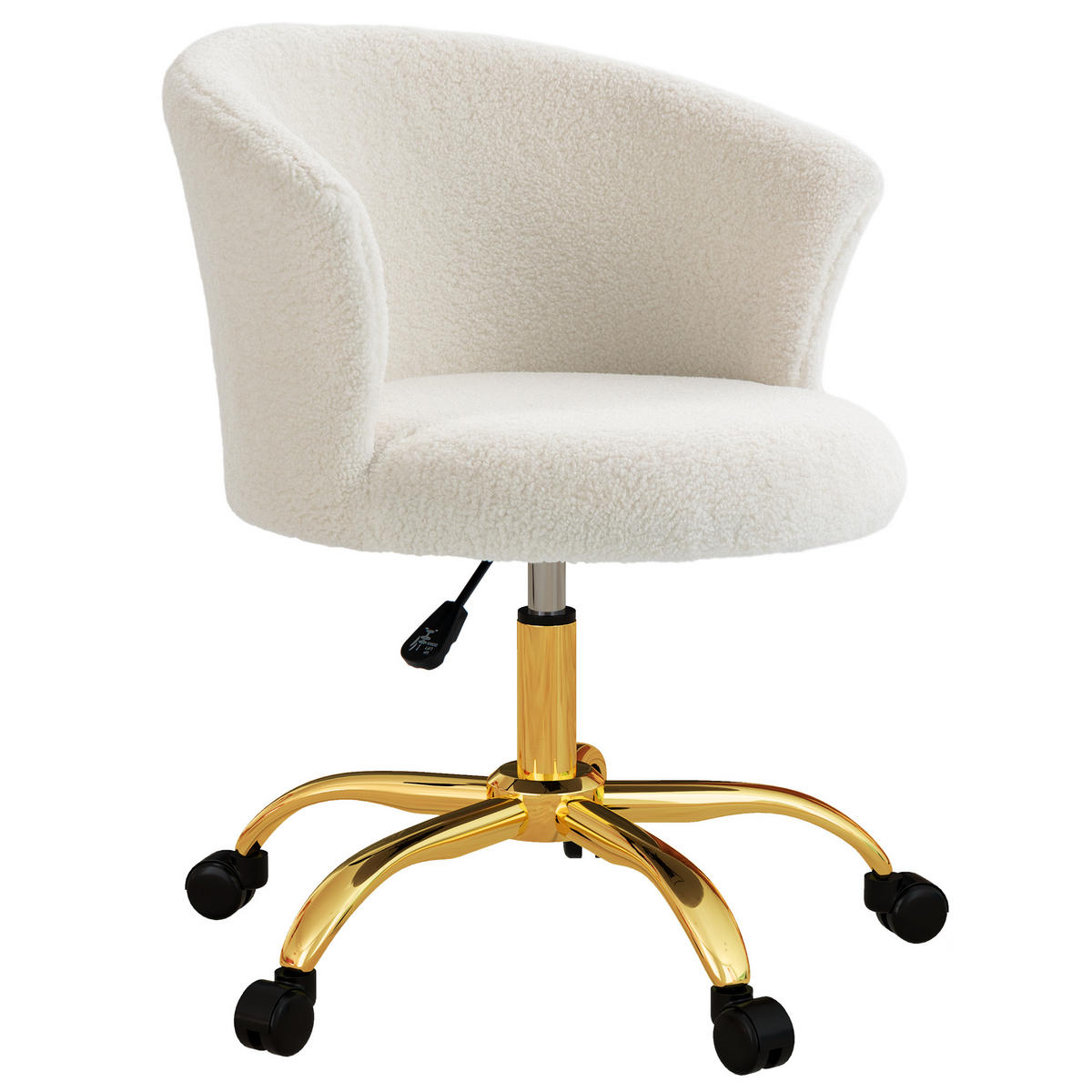DREHSTUHL DE-11688 ergonomisch höhenverstellbar Weiß - Goldfarben, Textil (56/76/58cm) - ComfortXL