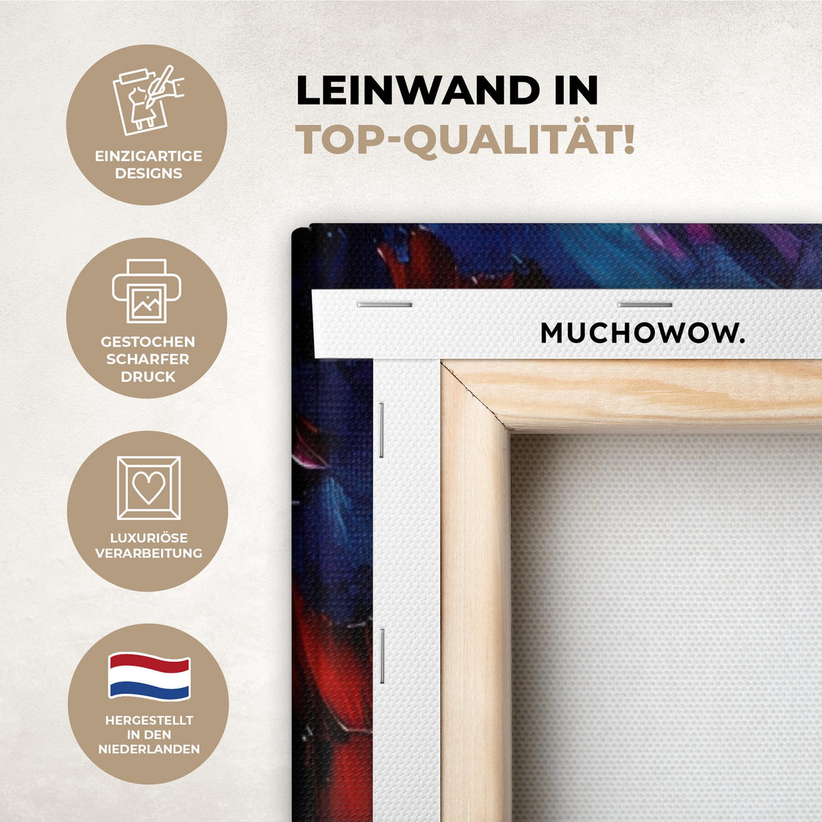 LEINWANDBILD 2er Set Baum - Farbenfroh - Malerei-Look - Abstrakt 120x90 cm - Multicolor, Textil (120/90cm) - MuchoWow