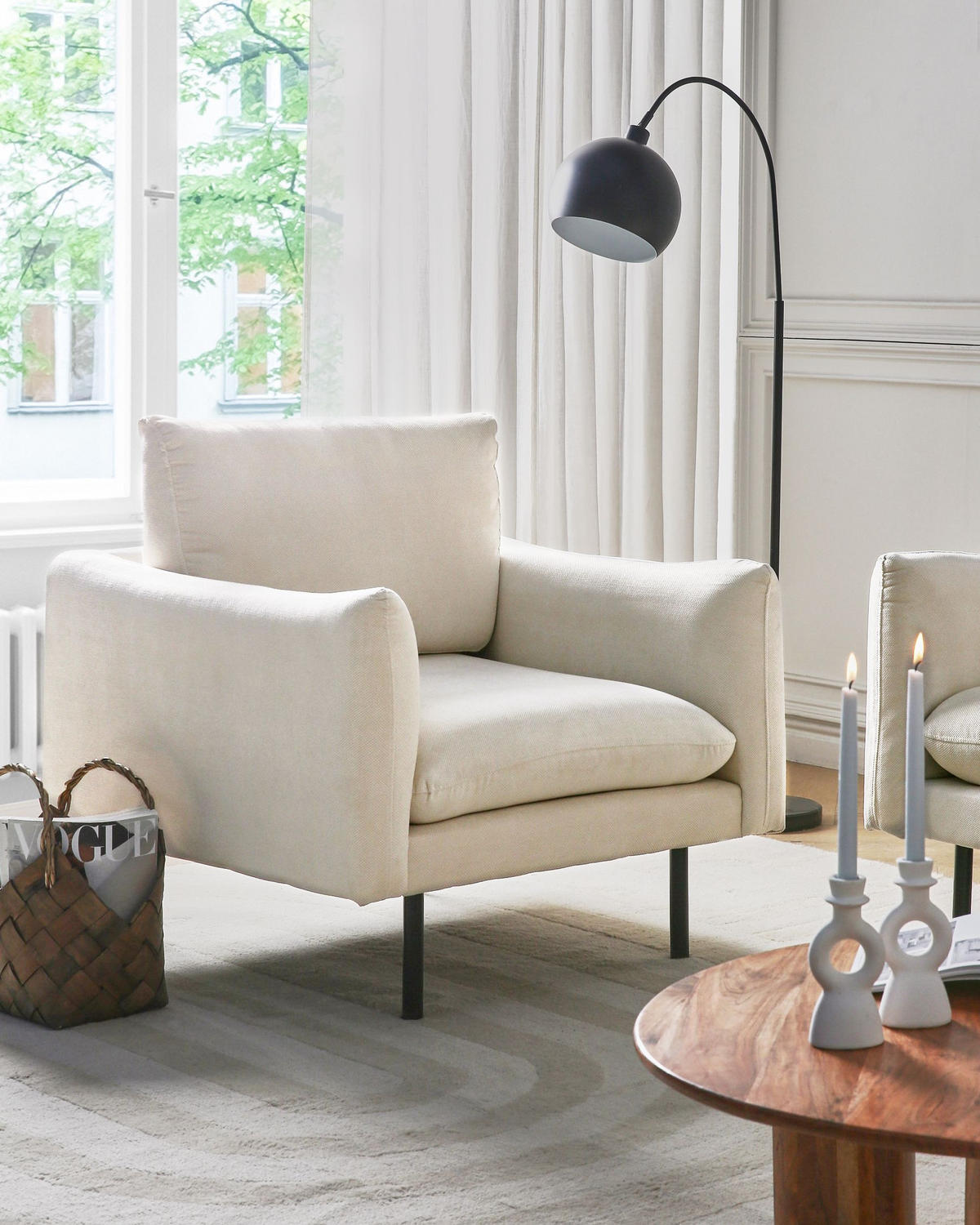 SESSEL Stoff Hellbeige Vinterbro - Beige, Textil (83/86/84cm) - Beliani