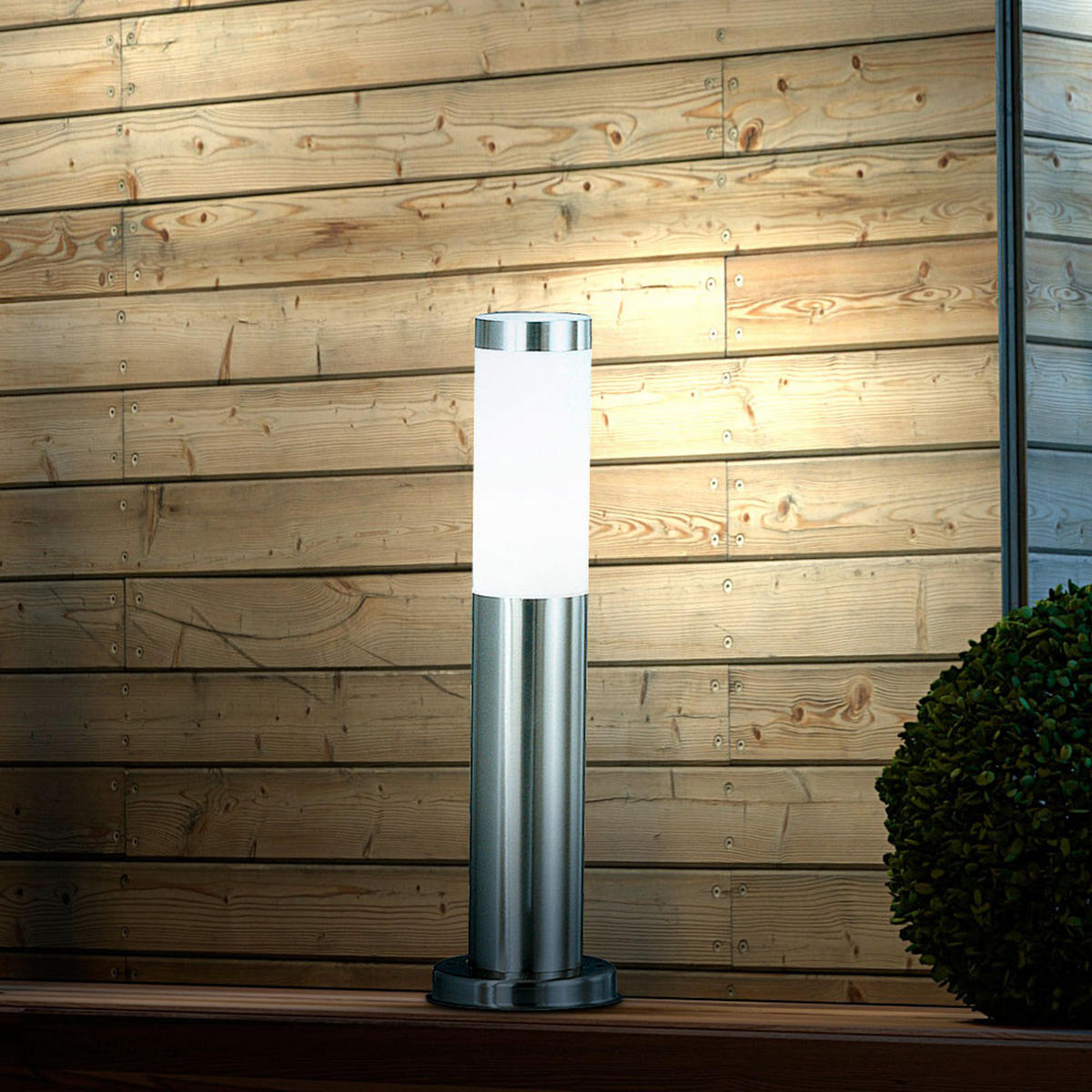 LED WEGELEUCHTE Edelstahl Silber - Silberfarben, Metall (12.7/12.7/45cm)