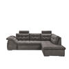 ECKSOFA mit Schlaffunktion und Bettkasten - Chromfarben/Dunkelgrau, Holzwerkstoff/Kunststoff (193/283cm) - ed exciting design
