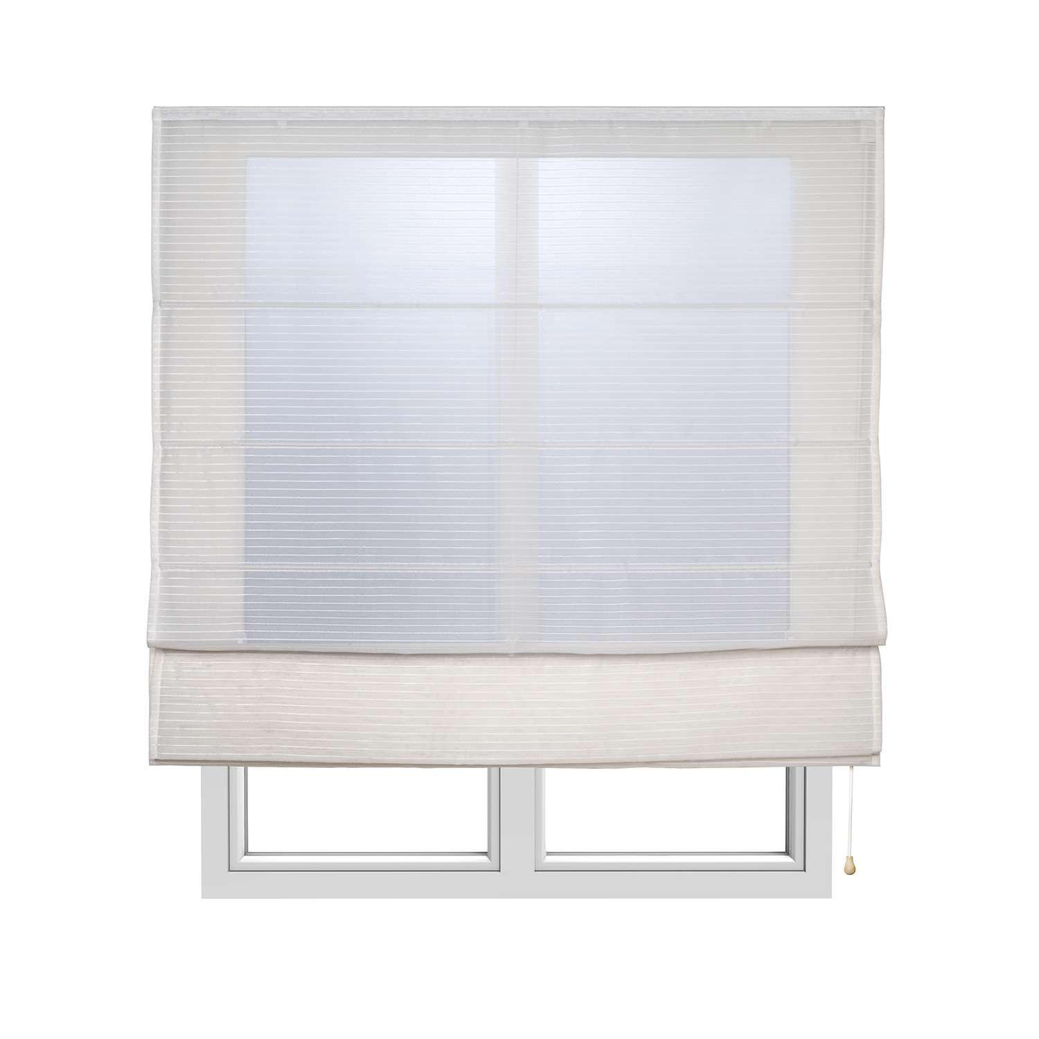 RAFFROLLOS Weiße Streifen, 90 cm x 175 cm - Weiß, Kunststoff (90/175cm) - STORESDECO