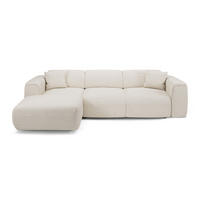 ECKSCHLAFSOFA Bouclé-Stoff Creme 283cm - Creme, Textil (283/180cm) - Sia Home
