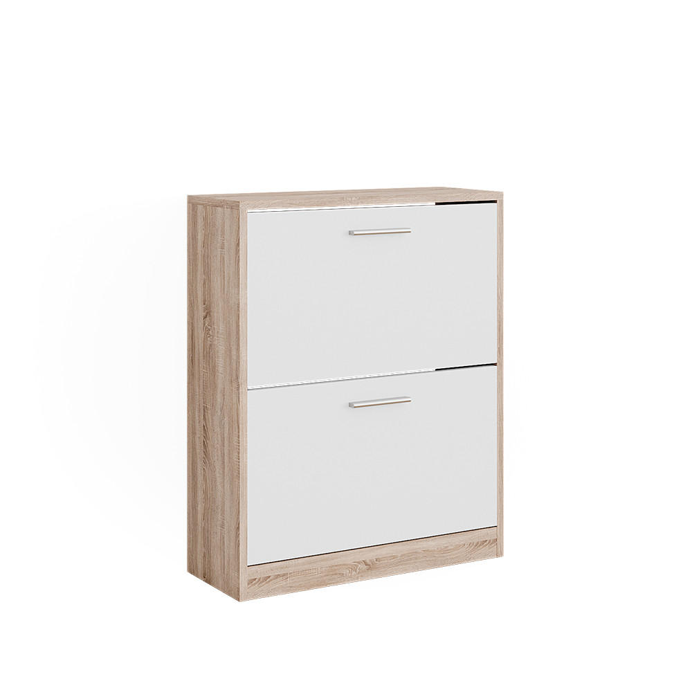 SCHUHSCHRANK Gizmo Weiß/Sonoma 59 x 72.5 cm 2 Fächern - Weiß/Sonoma Eiche, Holzwerkstoff (59/72.5/22cm) - Vicco