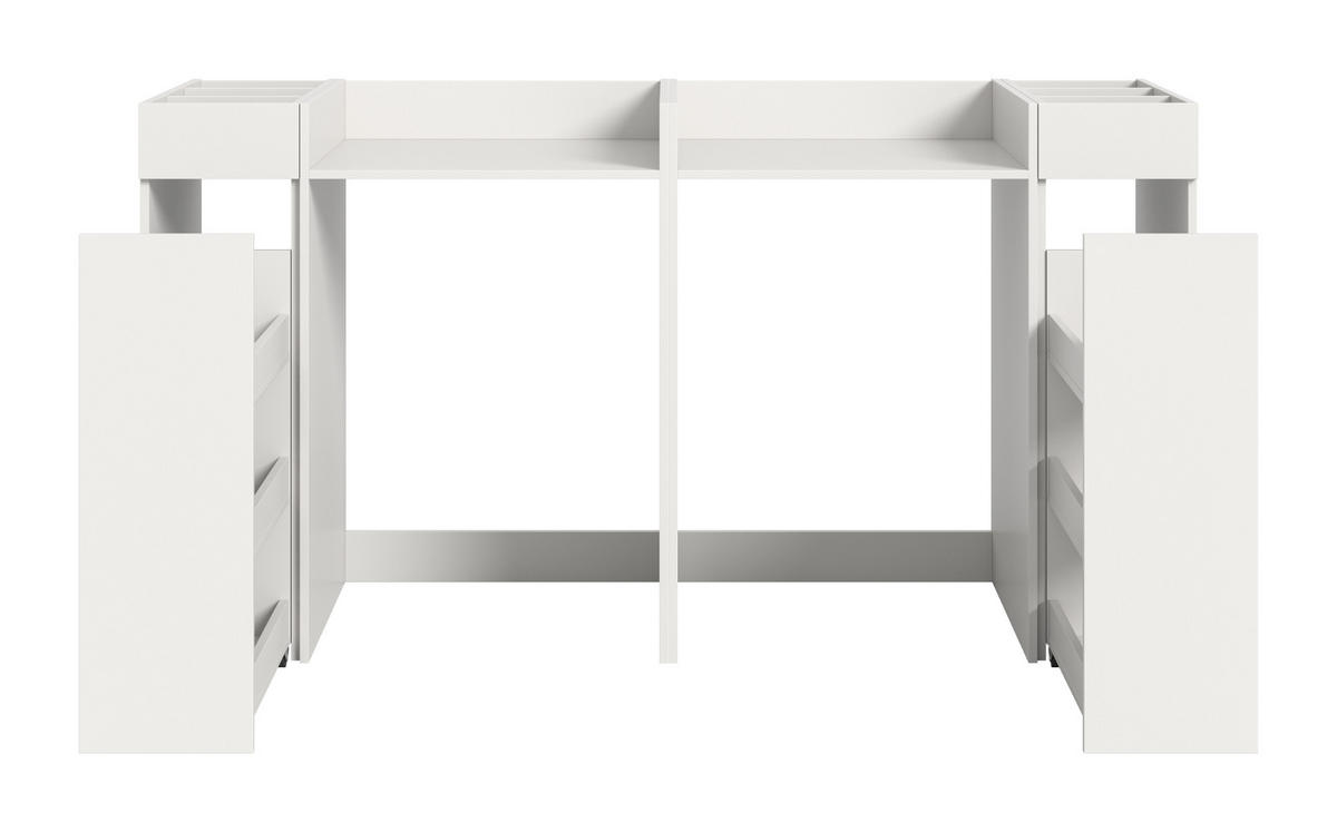 WASCHMASCHINENUMBAU weiß Set 4-teilig, Überbauschränke und Anstellregale - Schwarz/Weiß, Holzwerkstoff/Kunststoff (190/101/60cm) - Inn.Furn