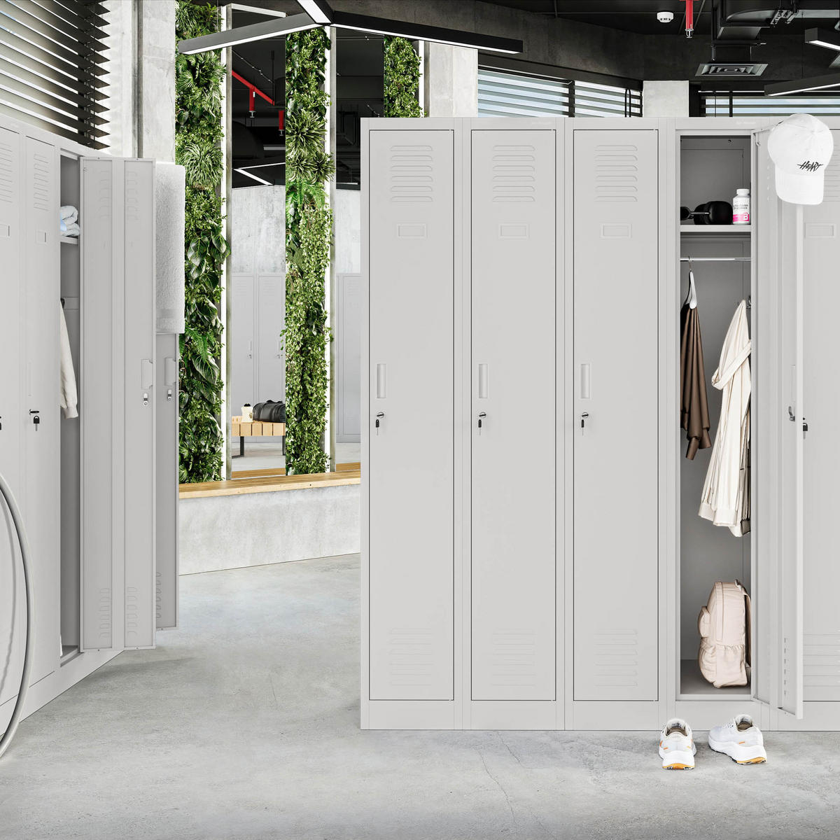 UMKLEIDESCHRANK KACPER II - Grau, Metall (60/180/50cm) - Jan Nowak