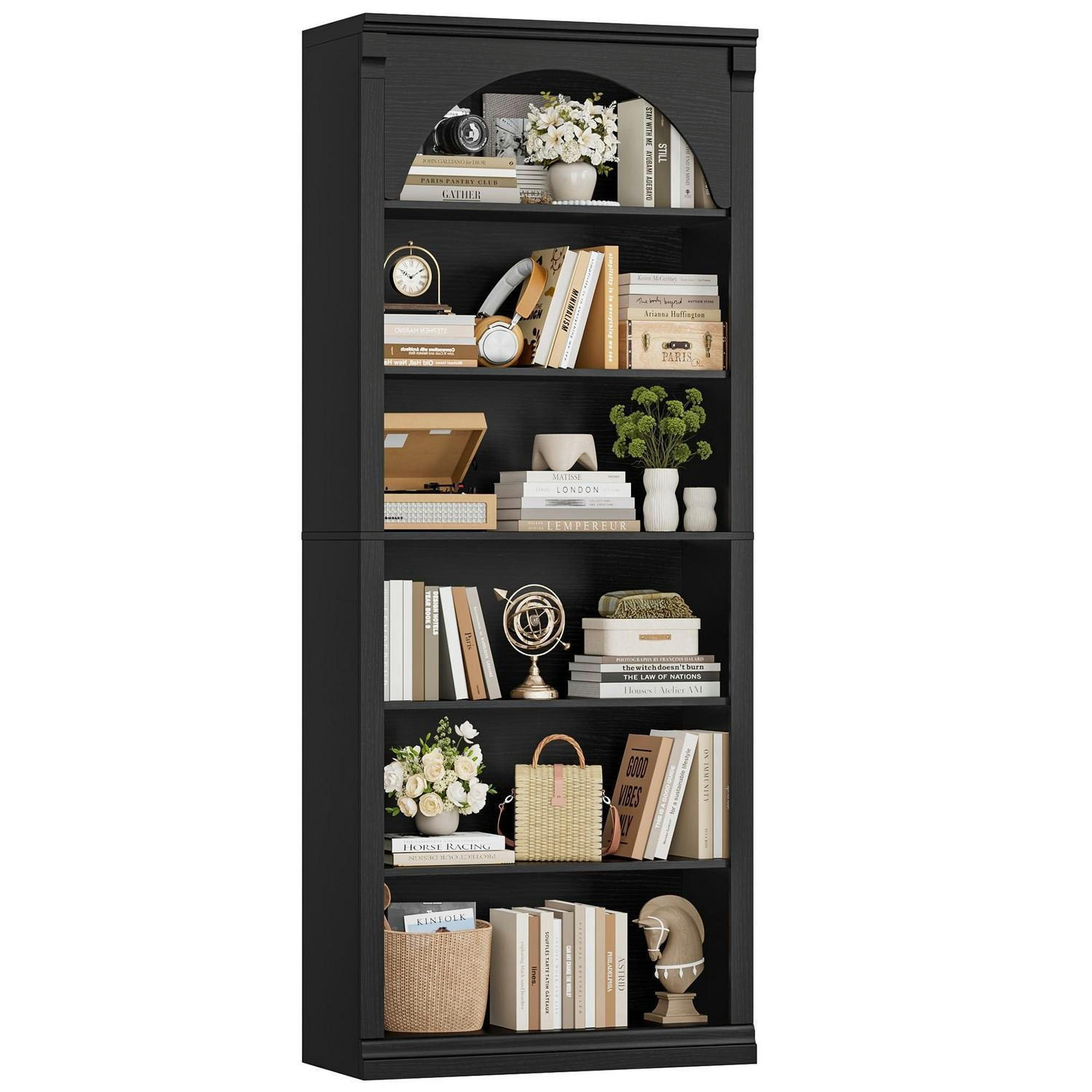 BÜCHERREGAL 75 cm schwarz - Schwarz, Holzwerkstoff (75/186/28cm)
