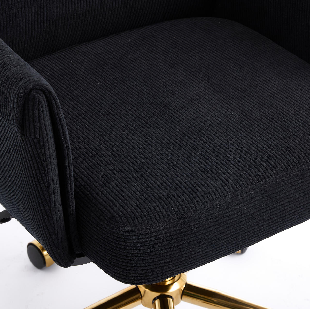 BÜRODREHSTUHL ergonomisch Cord Black - Schwarz, Kunststoff (61/107/64cm) - Meubliv