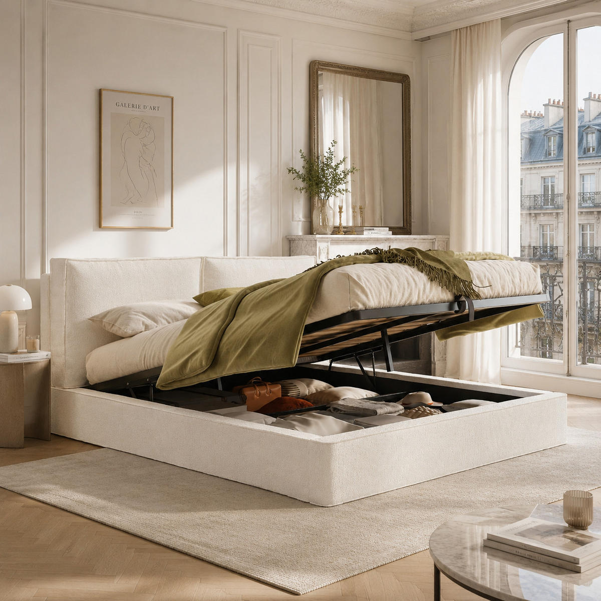 POLSTERBETT 180/200 cm DE-32767 mit Hydraulik Beige - Beige, Holzwerkstoff (180/200cm) - ComfortXL