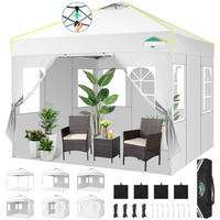 FALTPAVILLON 3x3m Weiß mit 4 Seitenwänden - Weiß, Textil (300/298.2/300cm)