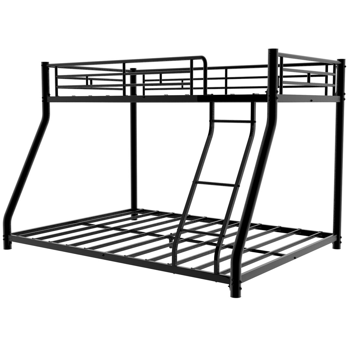 ETAGENBETT Kinderbette 196,6/146,6/139 cm aus Eisen mit geräuscharmer Konstruktion Schwarz - Schwarz, Metall (140/190cm) - Modenvie