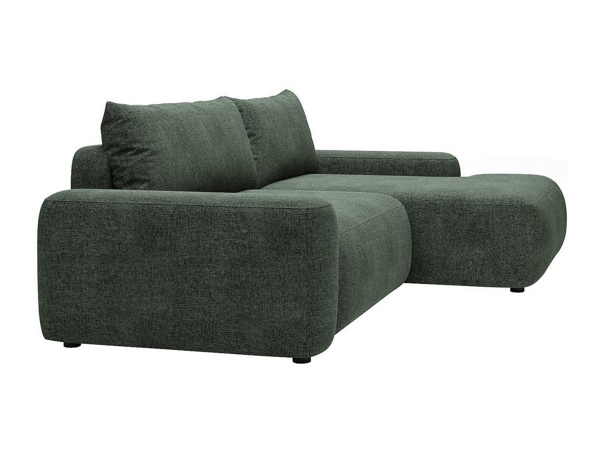 ECKSOFA mit Schlaffunktion - Ecke rechts - Strukturstoff - Grün - DAVISO - Grün, Textil (264/162cm) - Vente-Unique