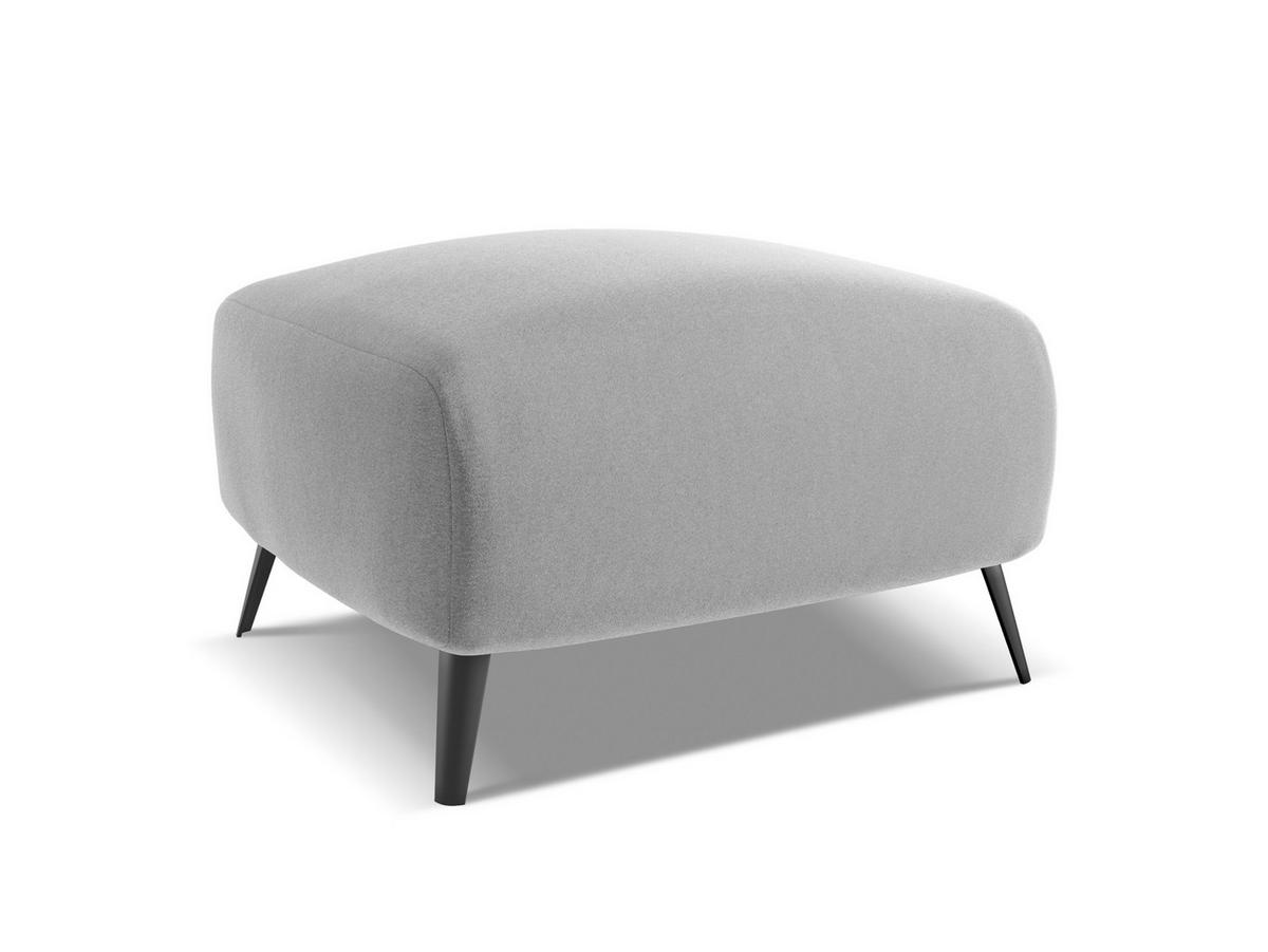 POUF Samt Stoff Grau - Schwarz/Grau, Textil/Metall (65/44/65cm) - Makamii