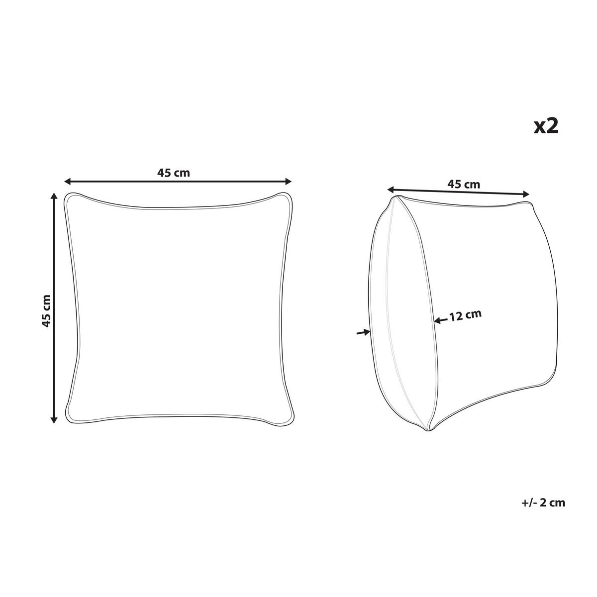 DEKOKISSEN 2er-Set Grün 45/45 cm Chmistar - Braun/Grün, Textil (45/45cm) - Beliani
