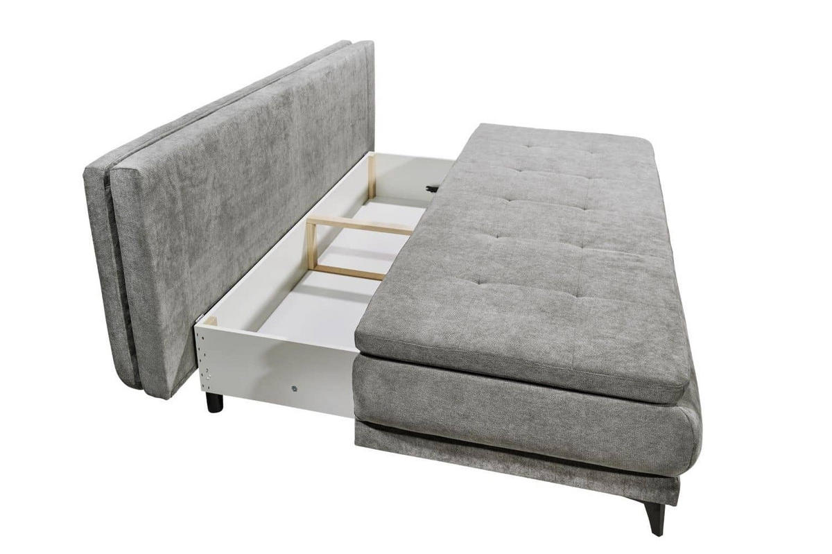 SCHLAFSOFA mit Bettkasten und Schlaffunktion - Kaschmir/Titanfarben, Holz/Kunststoff (210/96/106cm) - ed exciting design
