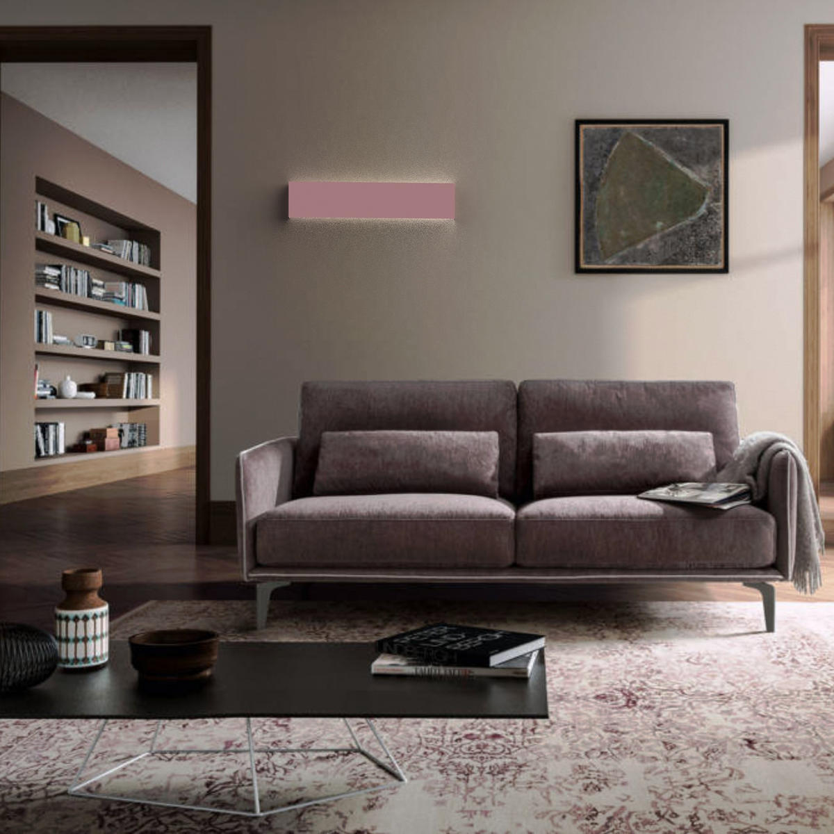 LED-WANDLEUCHTE - Pink, Metall (50.4/11/3.6cm) - Lumicom