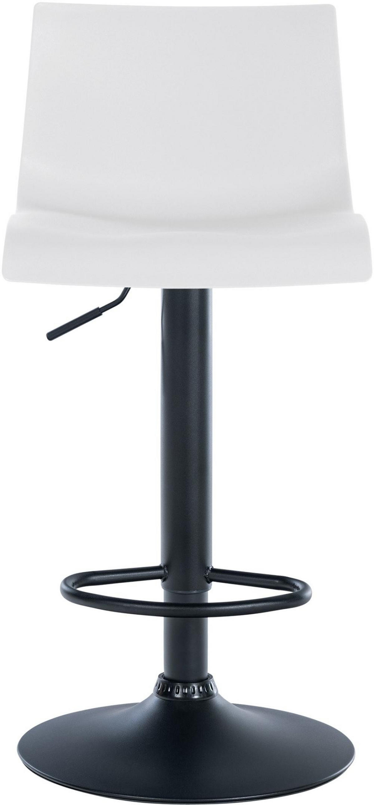 BARHOCKER 2er Set Kunststoff weiß - Schwarz/Weiß, Kunststoff/Textil (39/84/36cm) - CLP