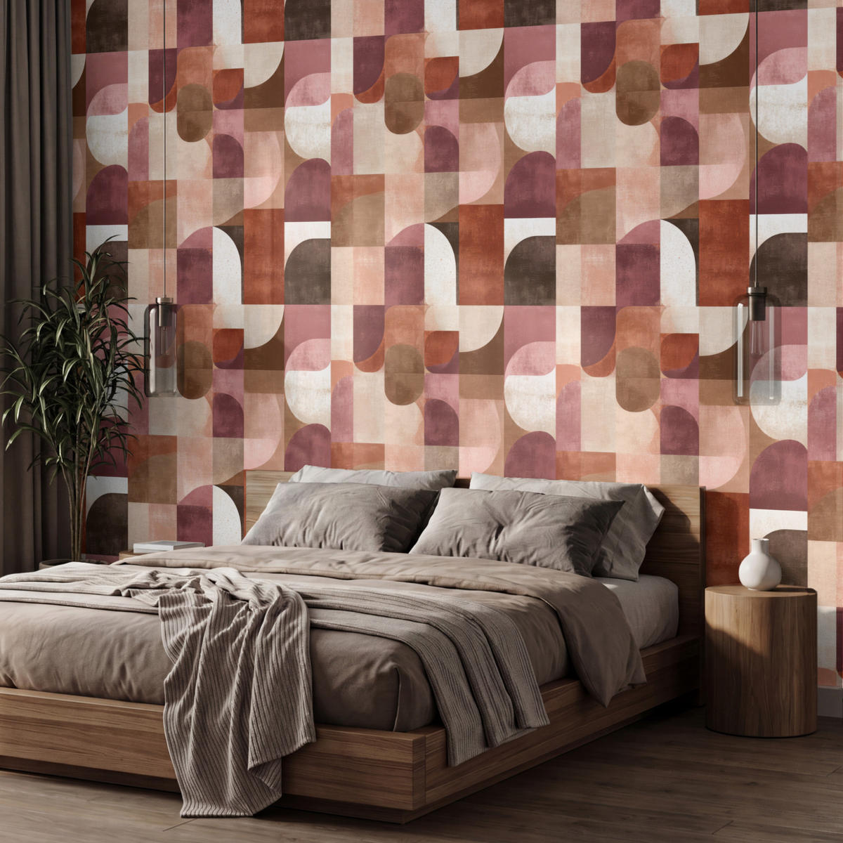 TAPETE - Geometrie - Modern - Retro - 400x260 cm - Multicolor, Papier (400/260cm) - OnlyWow