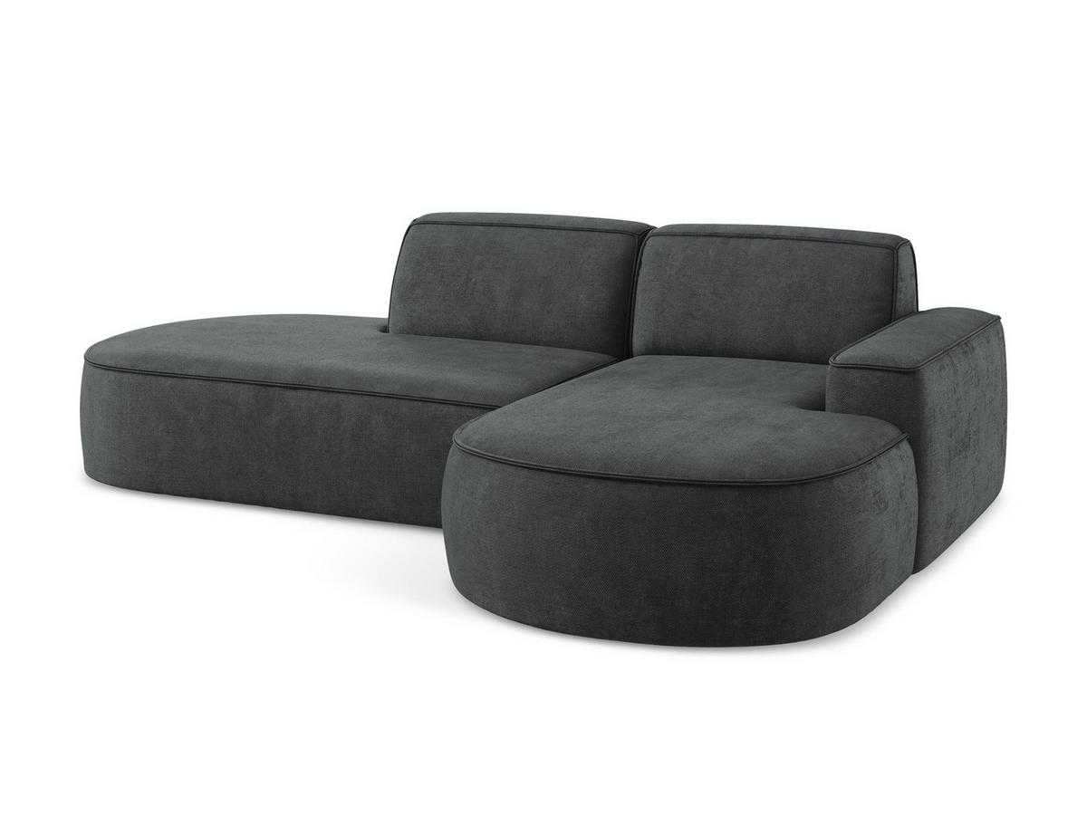SOFAELEMENT Chenille Stoff Grau - Dunkelgrau/Schwarz, Holzwerkstoff/Kunststoff (90/70/89cm) - Makamii