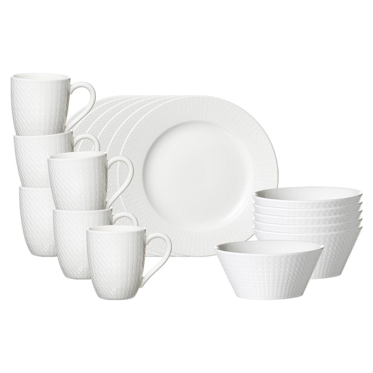 FRÜHSTÜCKS-SET Saphir weiß 18er Set - Weiß, Keramik (1/1/1cm) - Ritzenhoff Breker