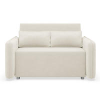 2-SITZER SCHLAFSOFA Duelia Creme, hydrophobe Chenille - Creme/Schwarz, Textil/Metall (144/85/124cm) - Selsey
