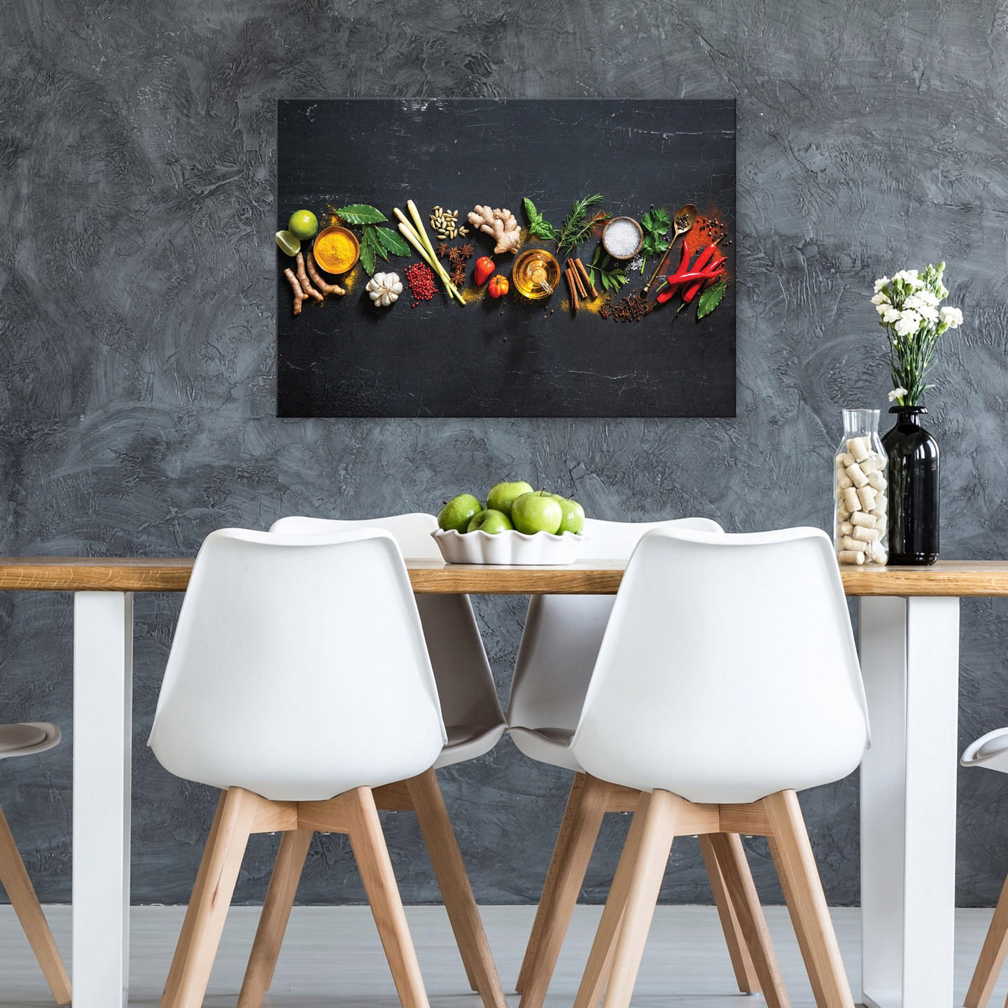 LEINWANDBILD Küche Gewürze Bilder 100x70 - Multicolor, Holzwerkstoff (100/70cm) - Wallarena
