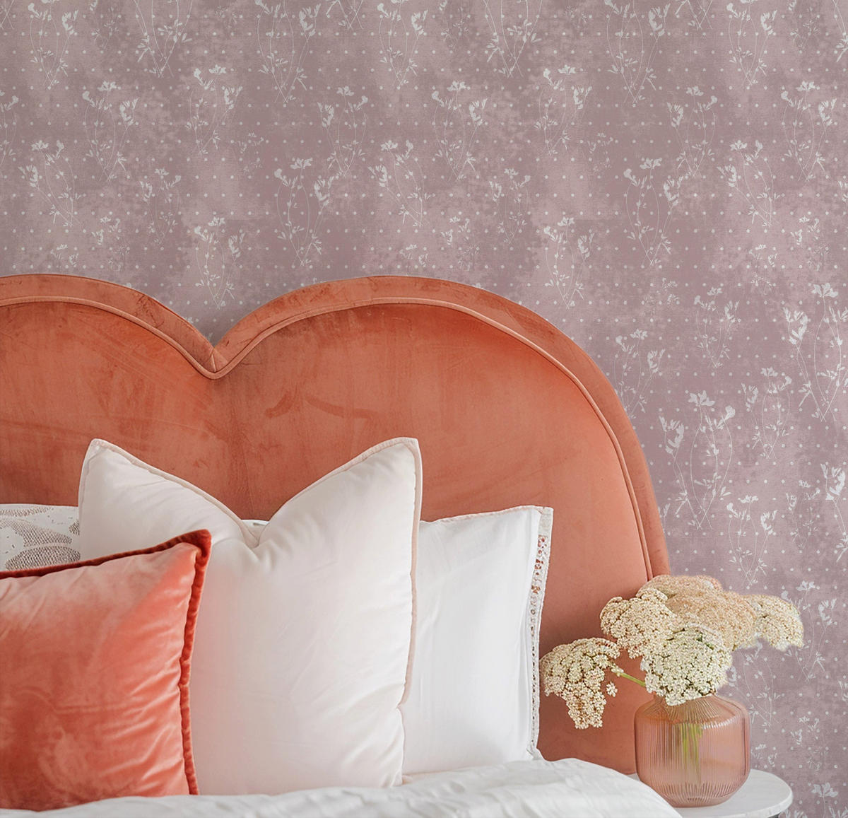 TAPETE Vintage aus echtem Papier, 200x280cm, 8 Bögen - Pink, Papier (200/280cm) - WALLPAPERS4BEGINNERS