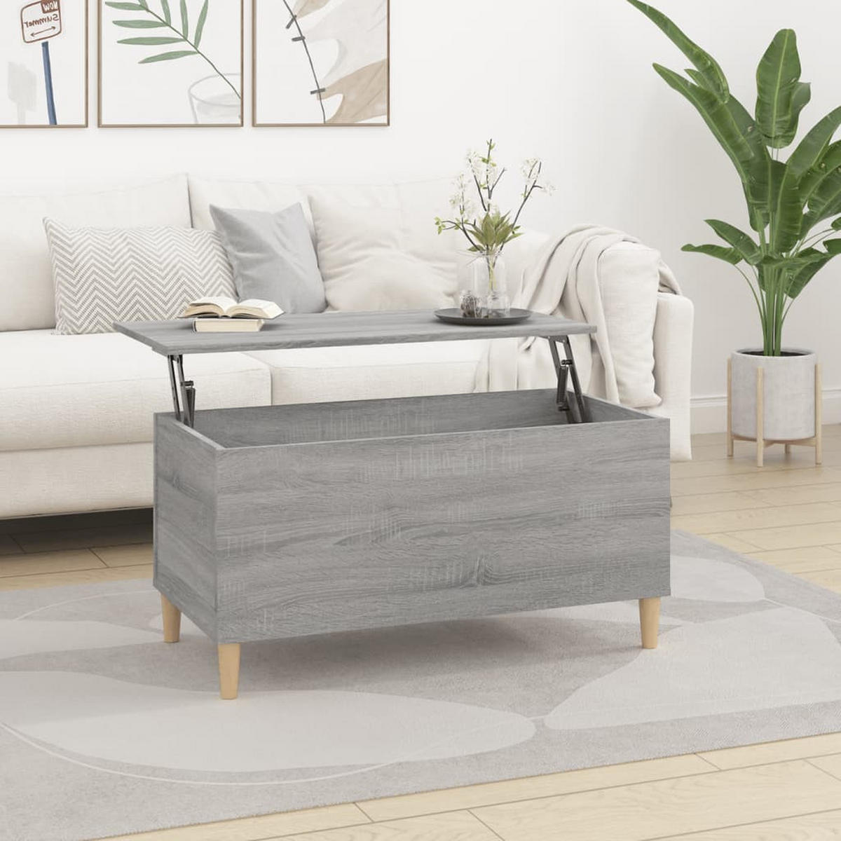 COUCHTISCH Grau Sonoma 90x44,5x45 cm Holzwerkstoff - Grau, Holzwerkstoff (90/44.5/45cm) - furnicato