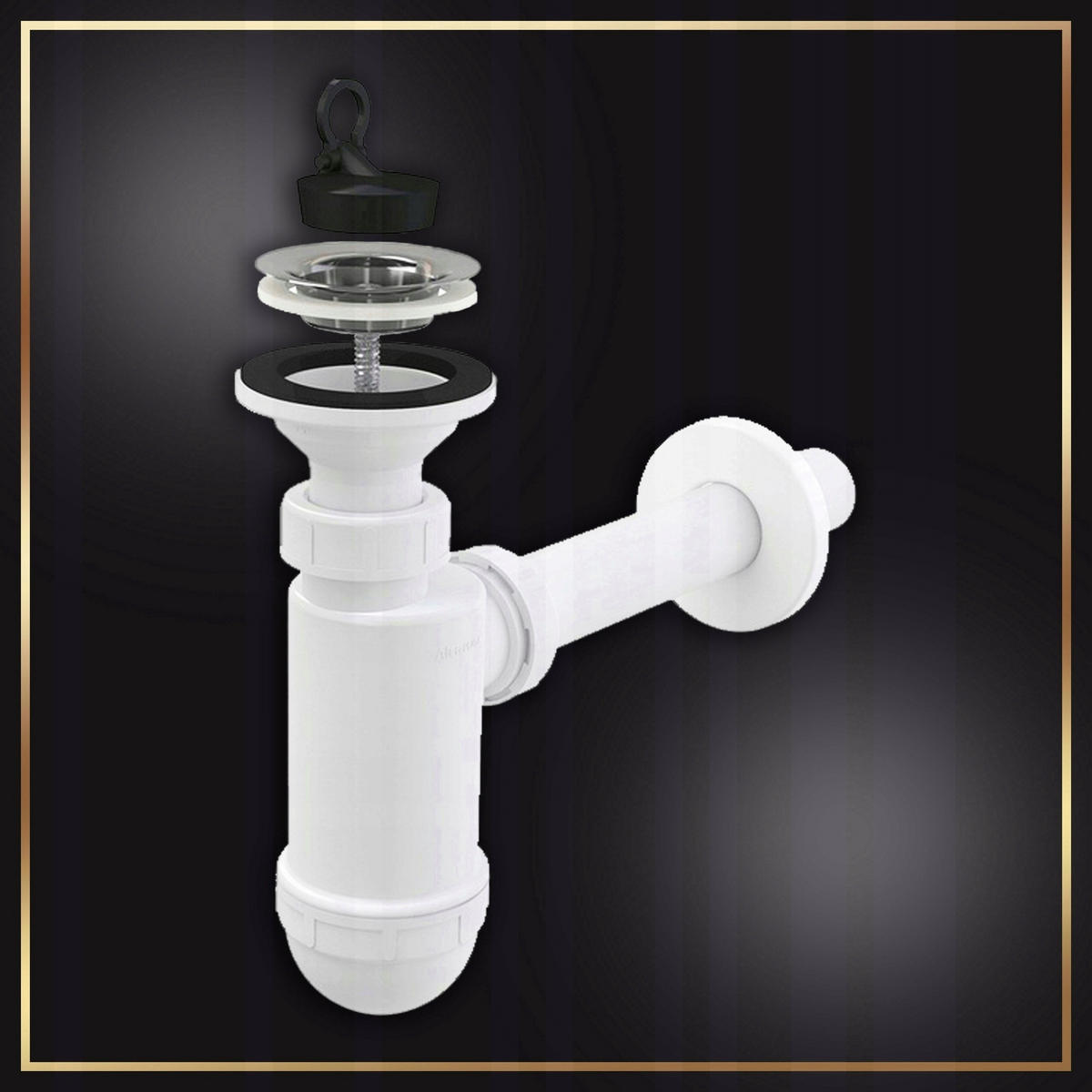 WASCHTISCHKOMBI 43cm mit Waschbecken + Armatur + Siphon weiß - Weiß, Holzwerkstoff (43/80/25cm) - Stamar