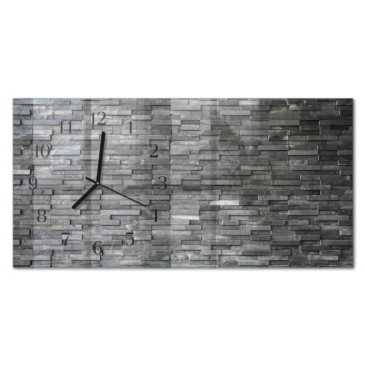 WANDUHR 60x30 cm - 3D-Tunnel - Grau, Glas (60/30/0.4cm) - TULUP