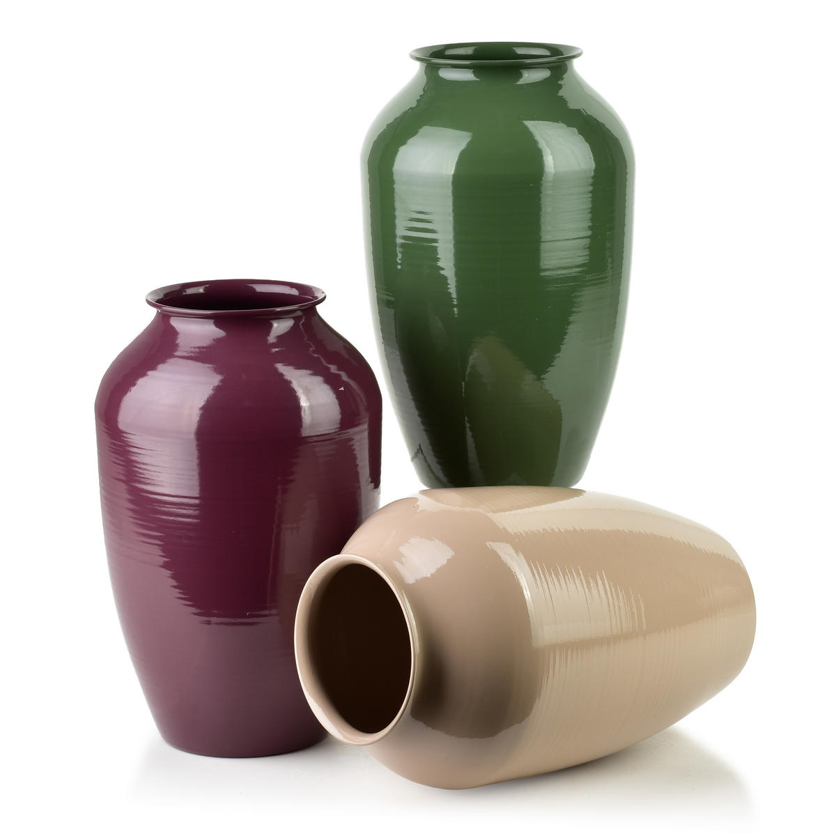 VASE Roger Beige 10x16,3xh26,5 cm Metall - Beige, Metall (26.5cm) - Mondex