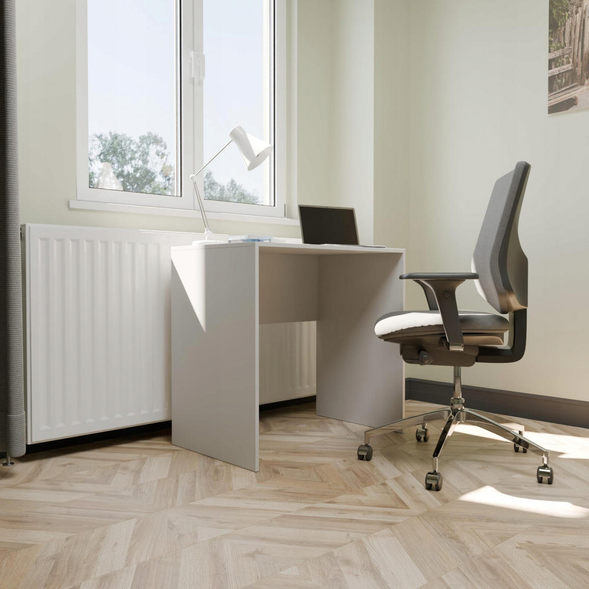 SCHREIBTISCH CR3-UNO Weiß 80/50/75 cm - Weiß, Holzwerkstoff (50/80/75cm)