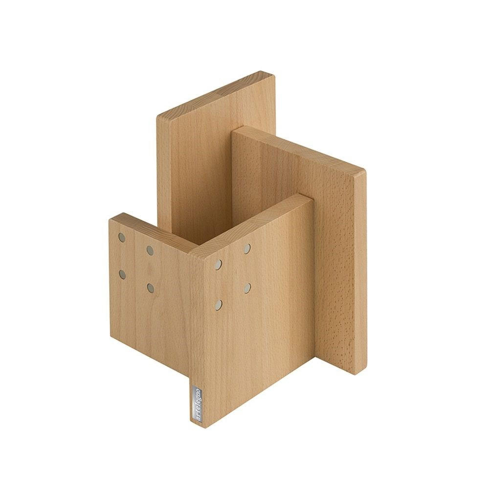 MESSERBLOCK Beige 23/23/23 cm AL50 - Beige, Holz (23/23/23cm) - ArteLegno