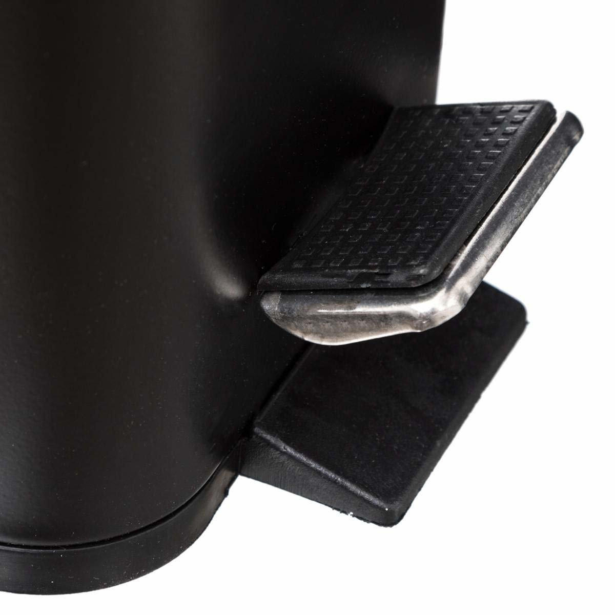 BADEZIMMER-MÜLLEIMER aus Metall in schwarz matt 5 l 14,5/28,2/30,5 cm - Schwarz, Metall (28.2/30.5/14.5cm) - 5five Simply Smart