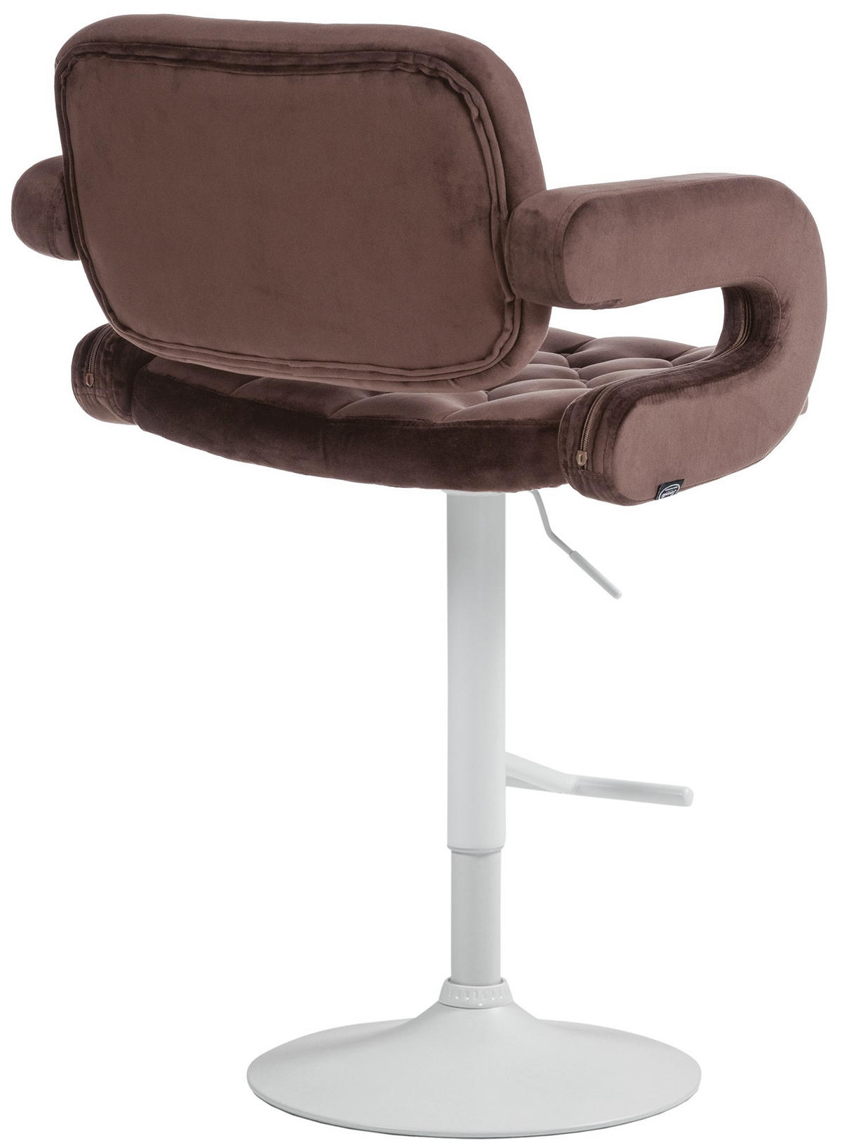 BARHOCKER Samt braun - Weiß/Braun, Textil (62/103/55cm) - CLP