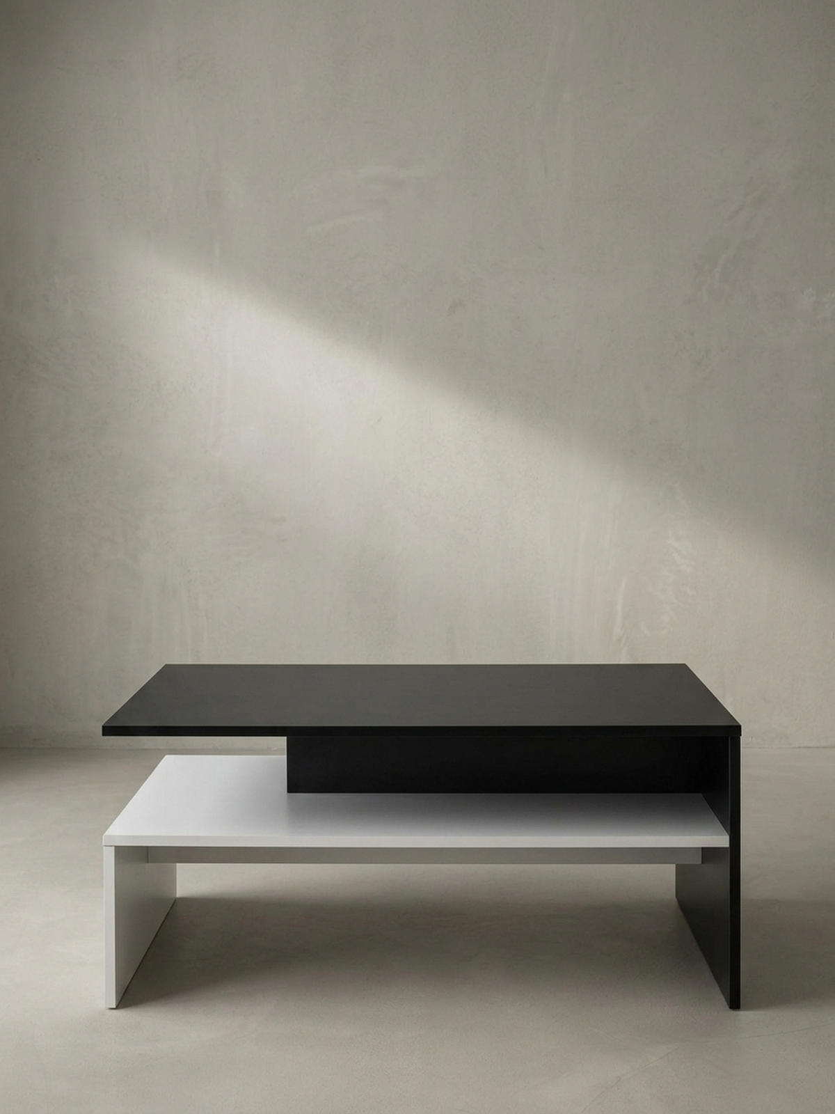 COUCHTISCH Zweifarbig Schwarz Weiß, 90x60 cm, Melaminharzbeschichtet - Weiß, Holz (60/90/43cm) - KADIMA DESIGN