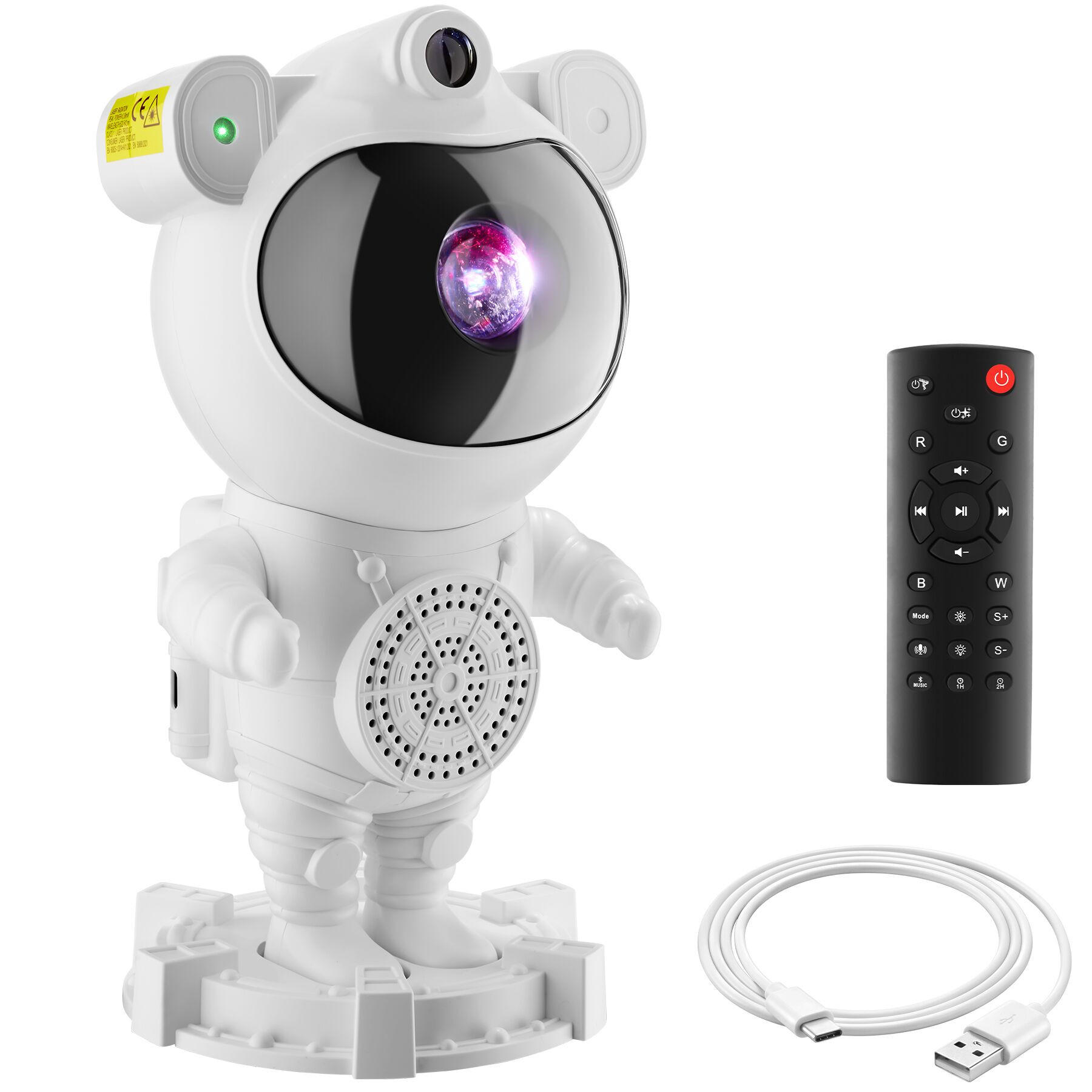 LED-STERNENHIMMEL-PROJEKTOR Astronaut,Bluetooth- und Music-Funktion mit 8 Sounds sowie Timer,weiß - Weiß, Kunststoff (11.5/12/23.5cm) - tectake