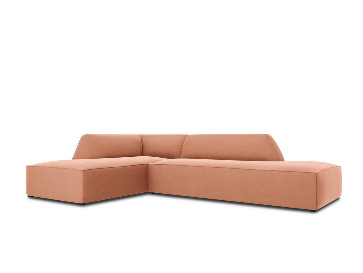 ECKSOFA links Ruby aus Samt rosa 4 Sitzplätze - Pink, Textil (180/273cm) - Micadoni