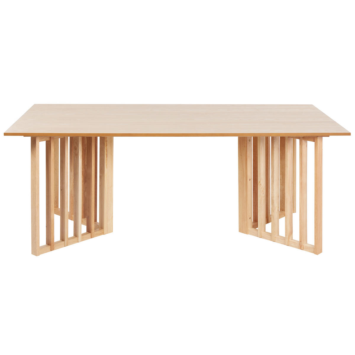 ESSTISCH Holz hellbraun 200/100 cm Leandra - Hellbraun, Holzwerkstoff (200/100/77cm) - Beliani