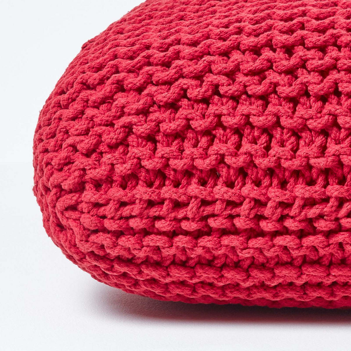 STRICK-POUF rot, Bodenkissen 70/70/20 cm - Rot, Textil (70/20/70cm) - Homescapes