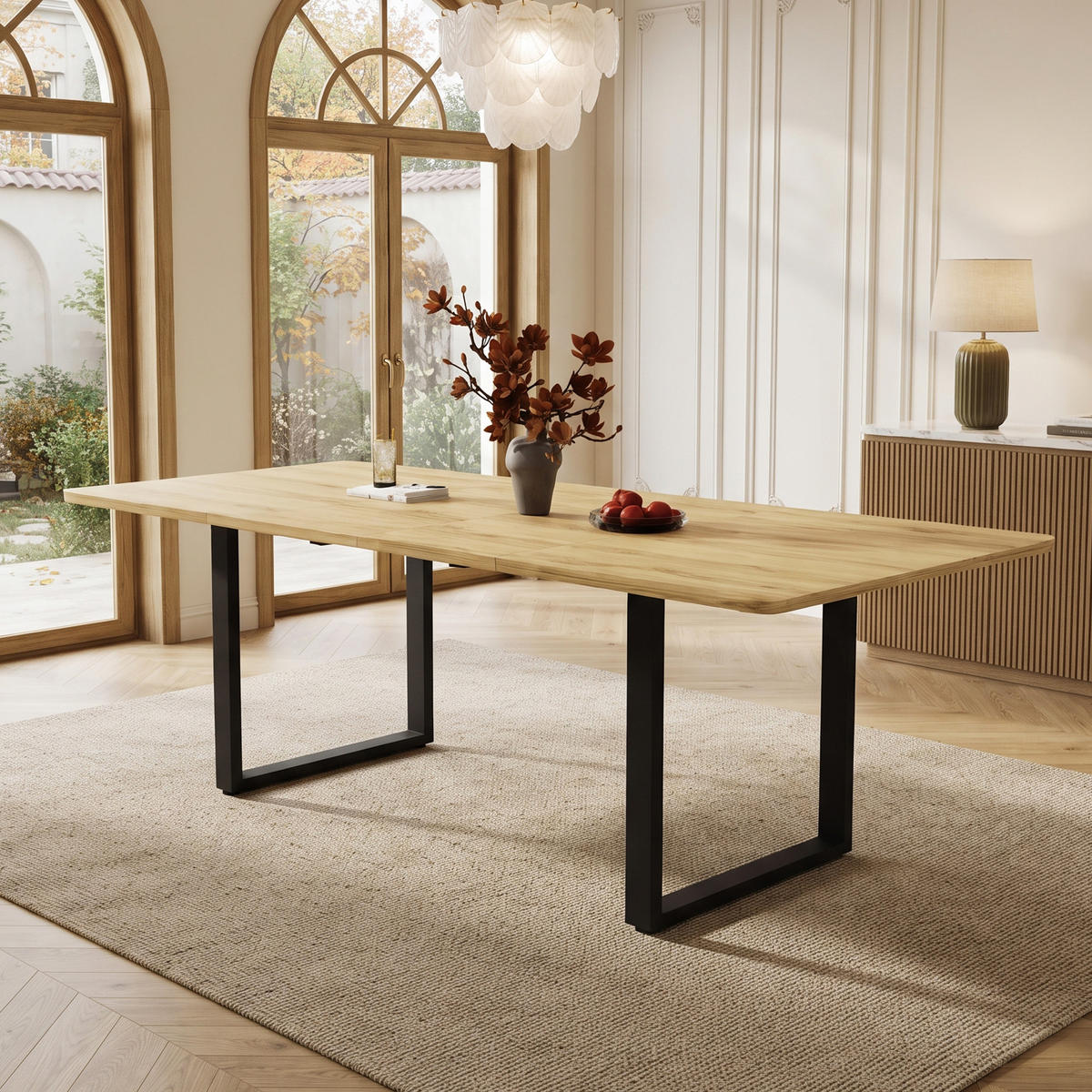 ESSTISCH ausziehbar 140-220/80 cm DE-39776 Naturholzfarbe - Naturfarben, Holzwerkstoff (80/220/75cm) - ComfortXL