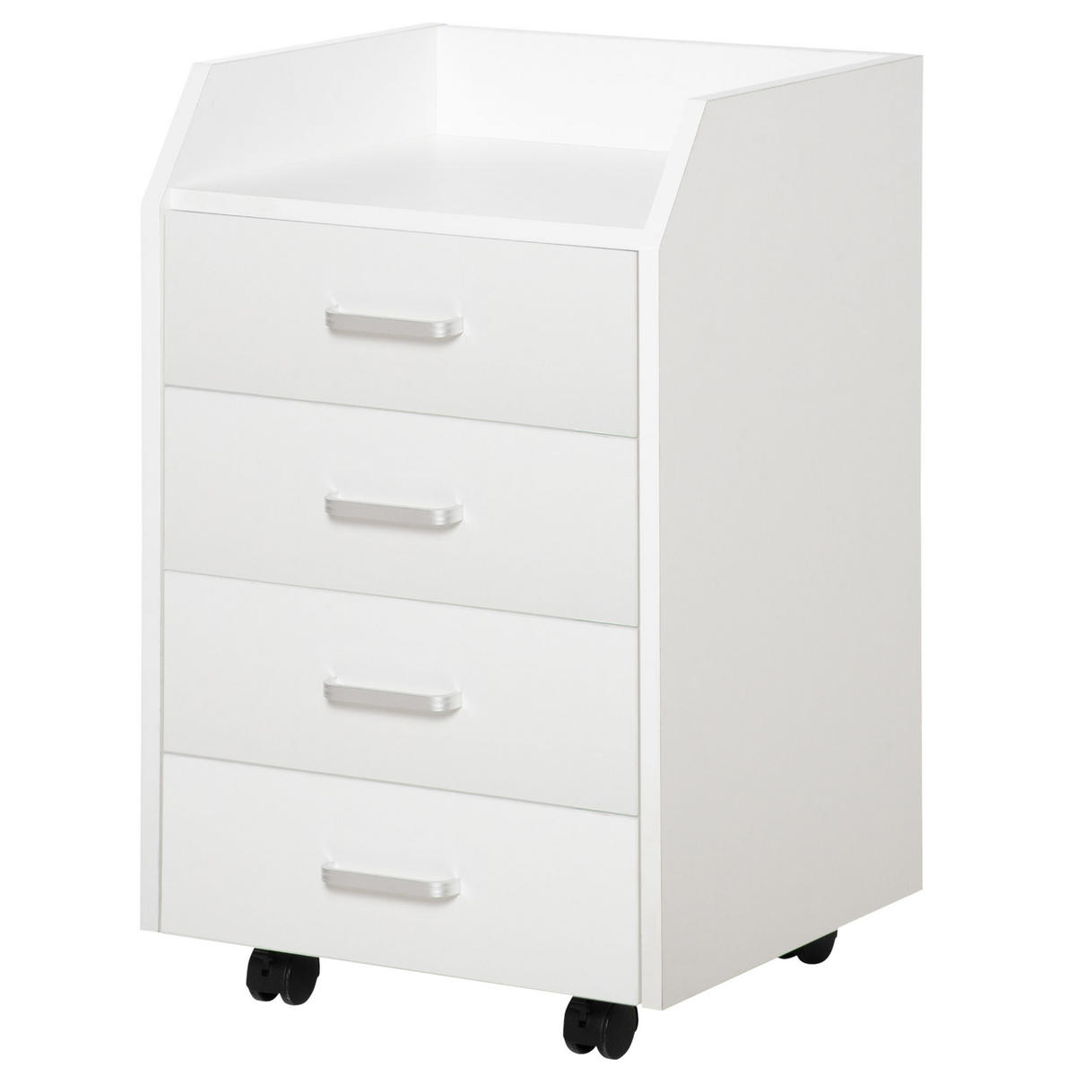 ROLLCONTAINER DE-14411 4 Schubladen, rollbar Weiß - Weiß, Holzwerkstoff (36/65/40cm) - ComfortXL