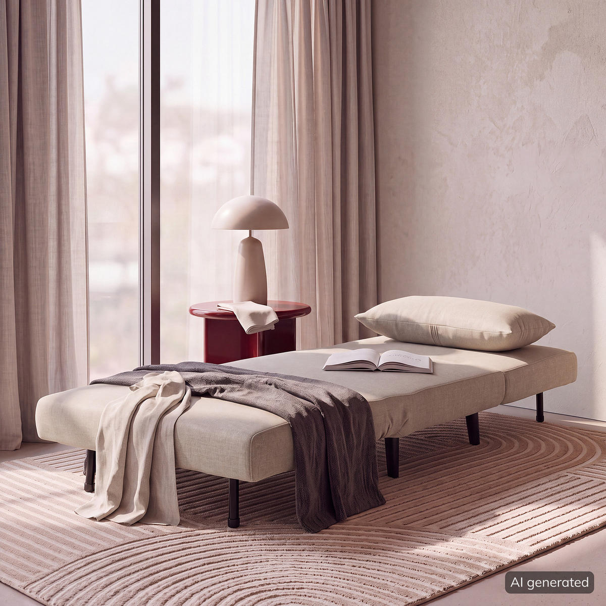 SCHLAFSESSEL - Textil / Teilmassivholz - Schwarz/Cappuccino, Holz/Buchenholz (77/81/90cm) - home24