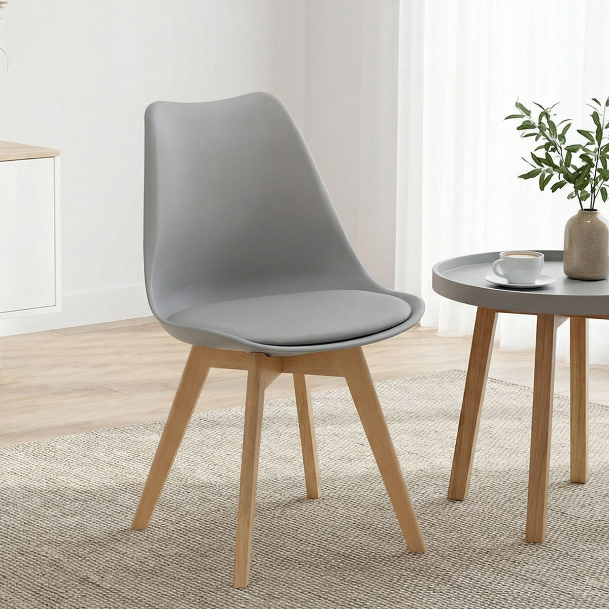 KÜCHENSTUHL 4er-Set Kunststoff Grau - Grau, Kunststoff (46/80/45cm) - Homestyle4u