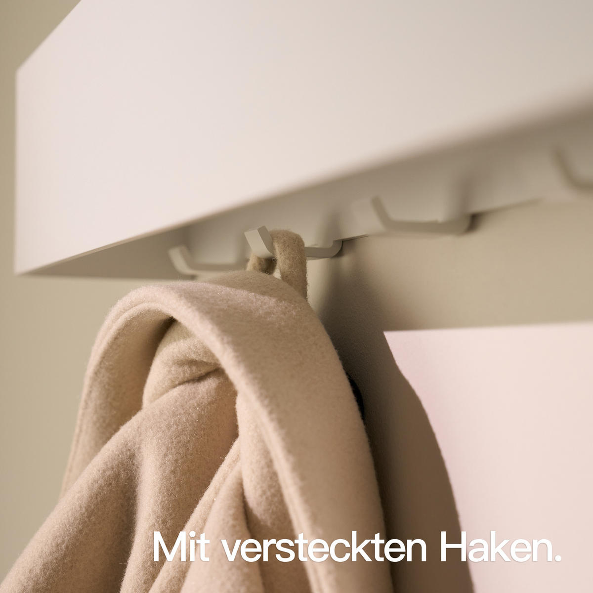GARDEROBENLEISTE Wandgarderobe Matt Weiß 80 cm - Weiß, Metall (80/8/7.8cm) - Designfabrik Hamburg