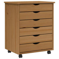 ROLLSCHRANK MIT SCHUBLADEN MOSS HONIGBRAUN MASSIVHOLZ KIEFER - Honigeiche, Holz (39/65.5/53cm) - vidaXL