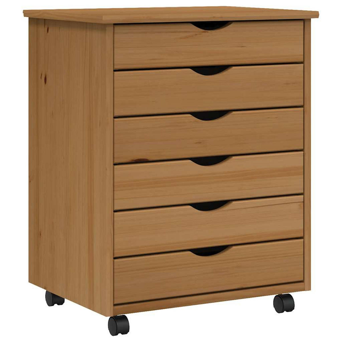 ROLLSCHRANK MIT SCHUBLADEN MOSS HONIGBRAUN MASSIVHOLZ KIEFER - Honigeiche, Holz (39/65.5/53cm) - vidaXL