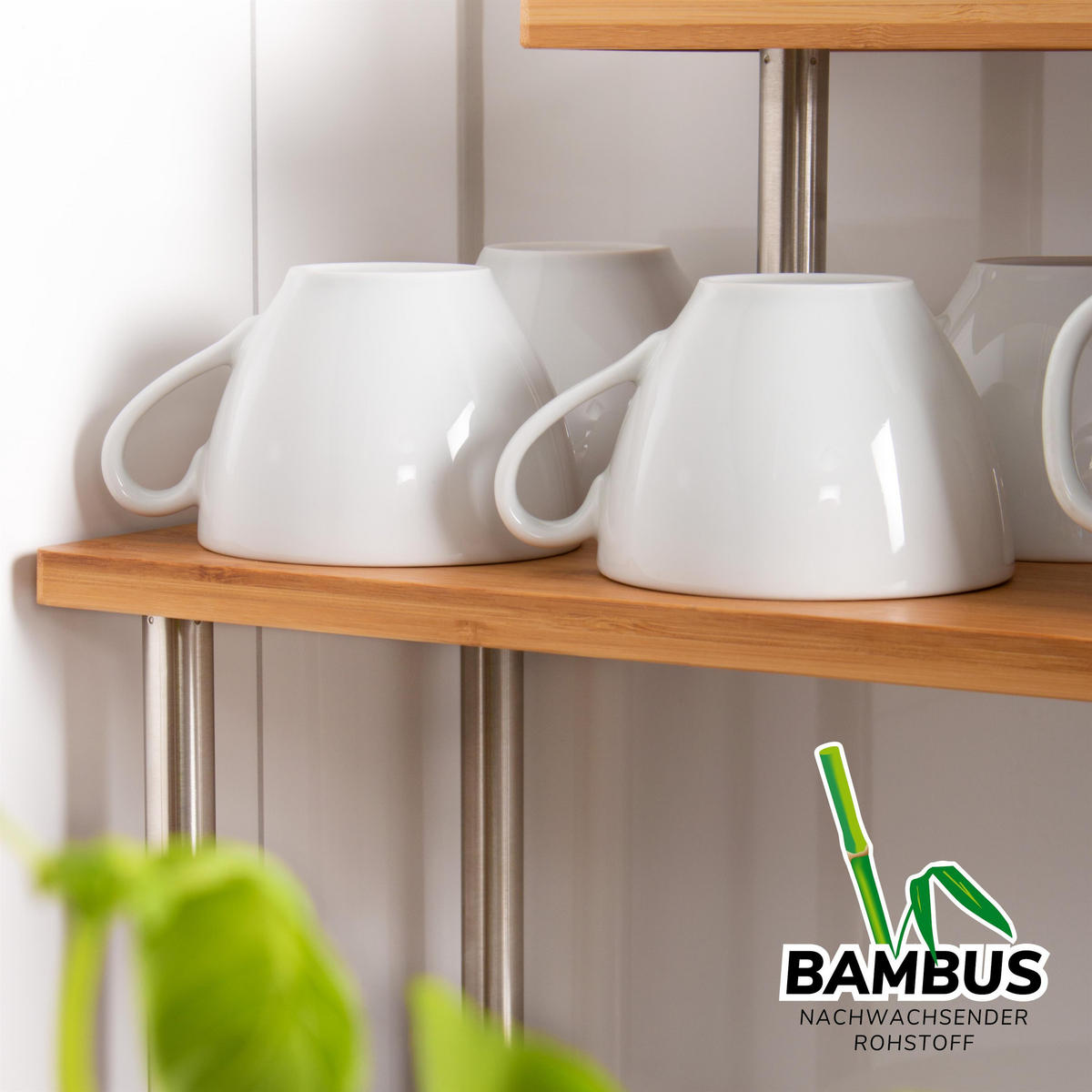 KÜCHENREGAL, Edelstahl - Edelstahlfarben, Holz (52/40/19.5cm) - bremermann