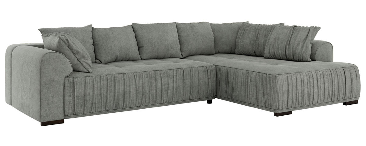 ECKSOFA ORTA Grau Stukture - Rechts - Schwarz/Grau, Textil (200/325cm) - MKS