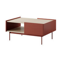 COUCHTISCH 97 cm Laris mit Schubladen - Beinen, Rot - Rot, Holz (65/97/45cm) - Emporius